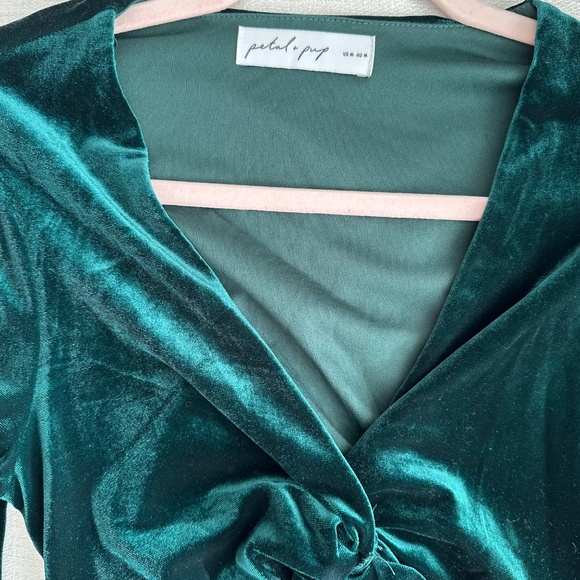 Petal & Pup Green Velvet Midi Dress, Size Medium. Like New Condition. - Picture 2 of 3